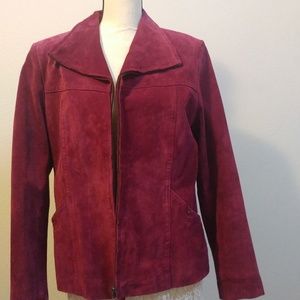 Suede Dialogue Maroon Medium Jacket